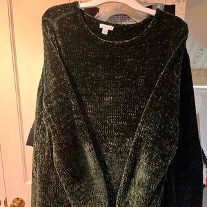 J.Jill Green Velvet Sweater, Size M